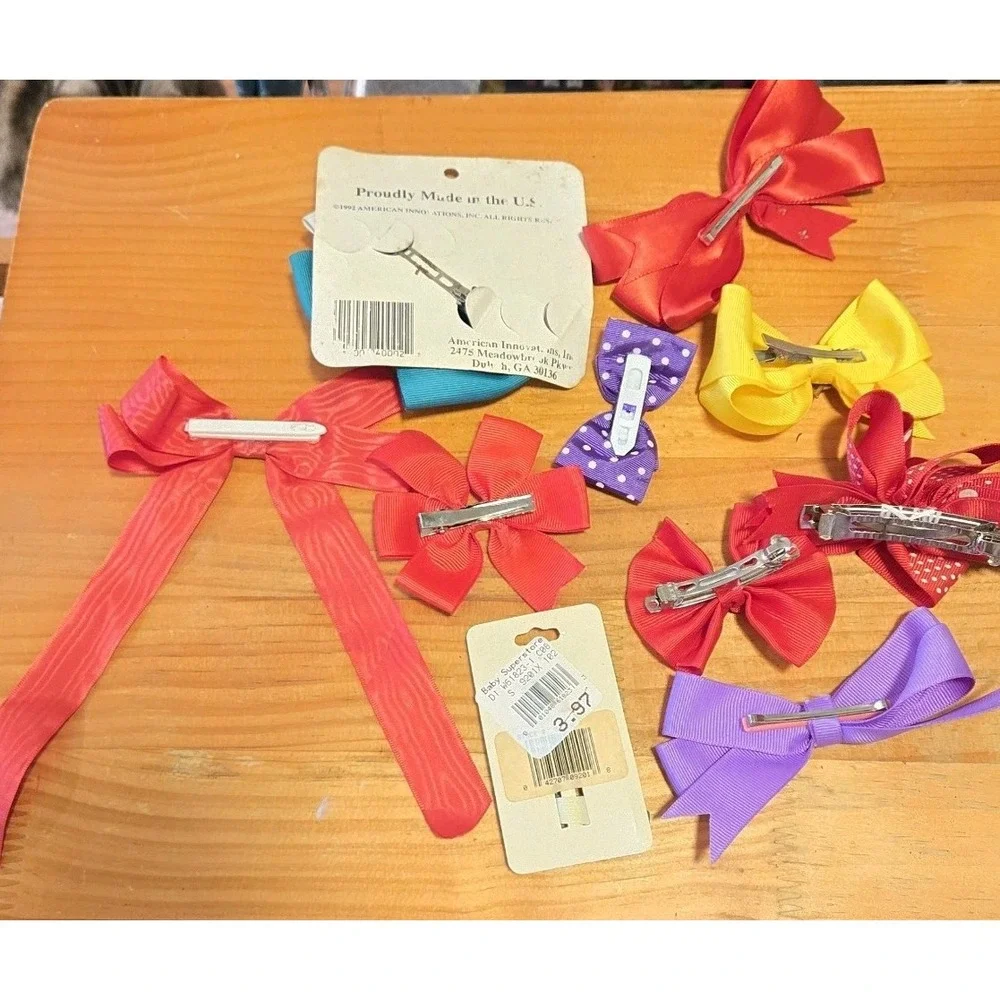 Vintage Barrette Clips Bows Hair Accessories Lot of 10